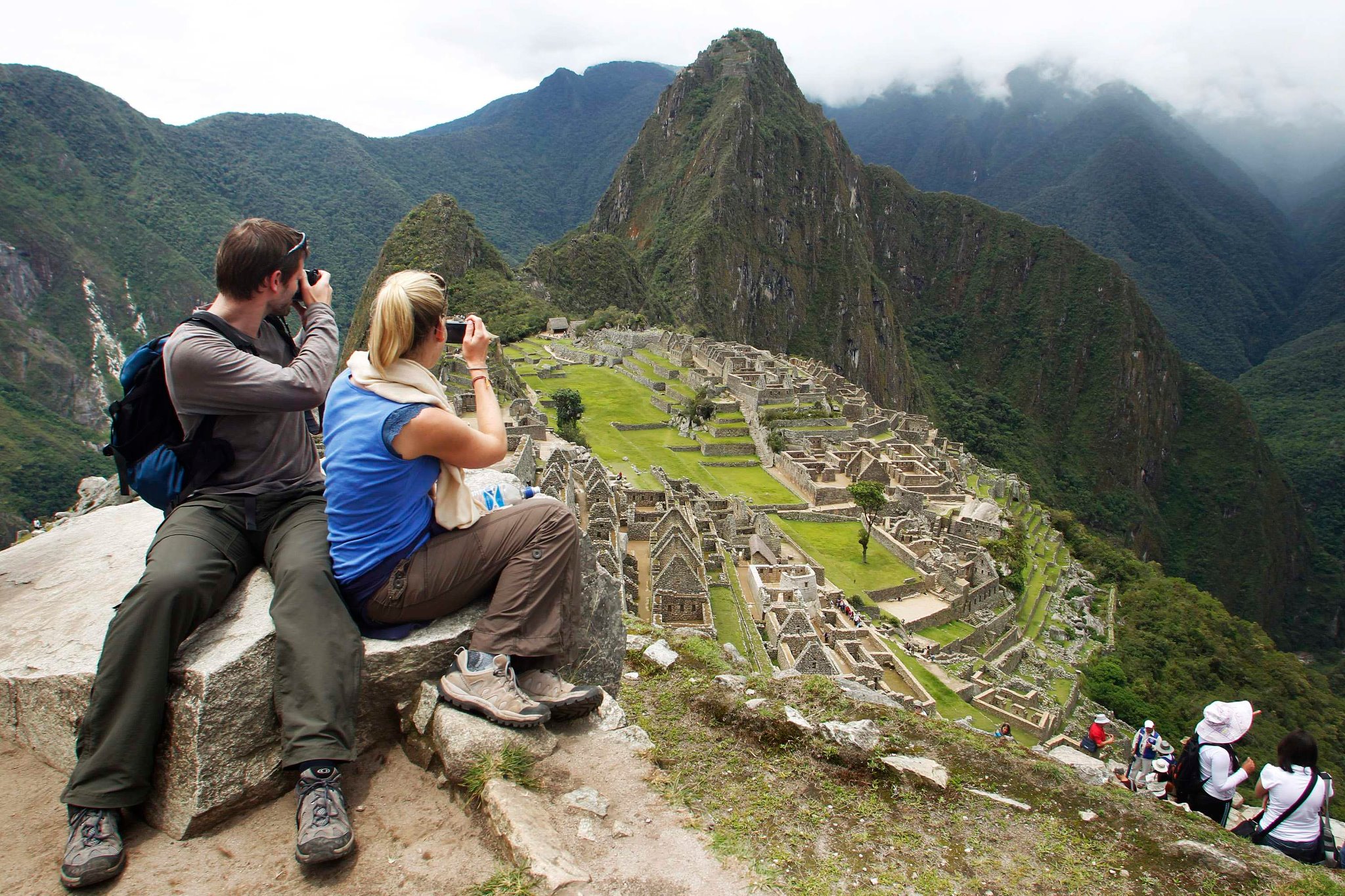 Tourists machu Picchu, Peru